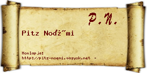 Pitz Noémi névjegykártya